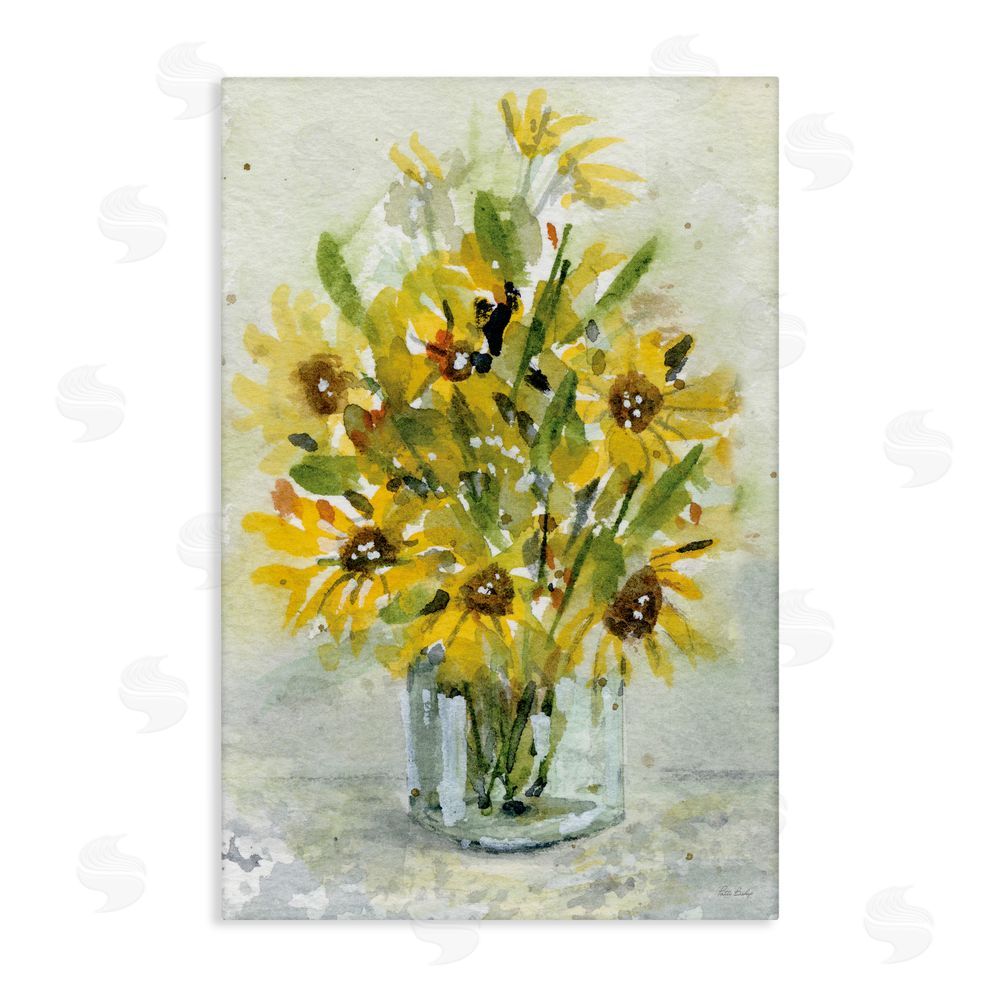 Patti Bishop Sun Flowers & Daisy Bouquet Canvas Wall Art Print