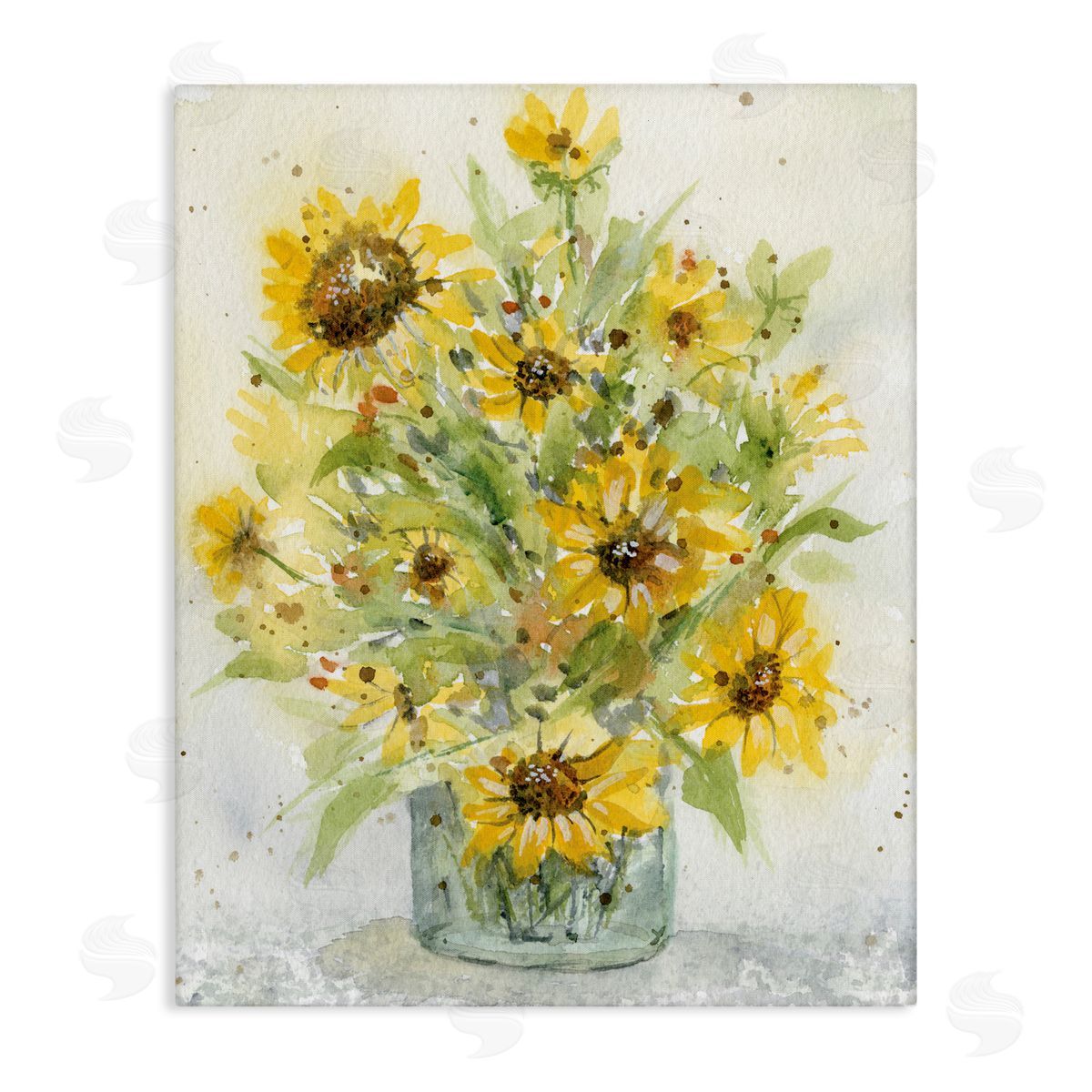 Patti Bishop Speckled Sun Flowers Vase Canvas Wall Art Print