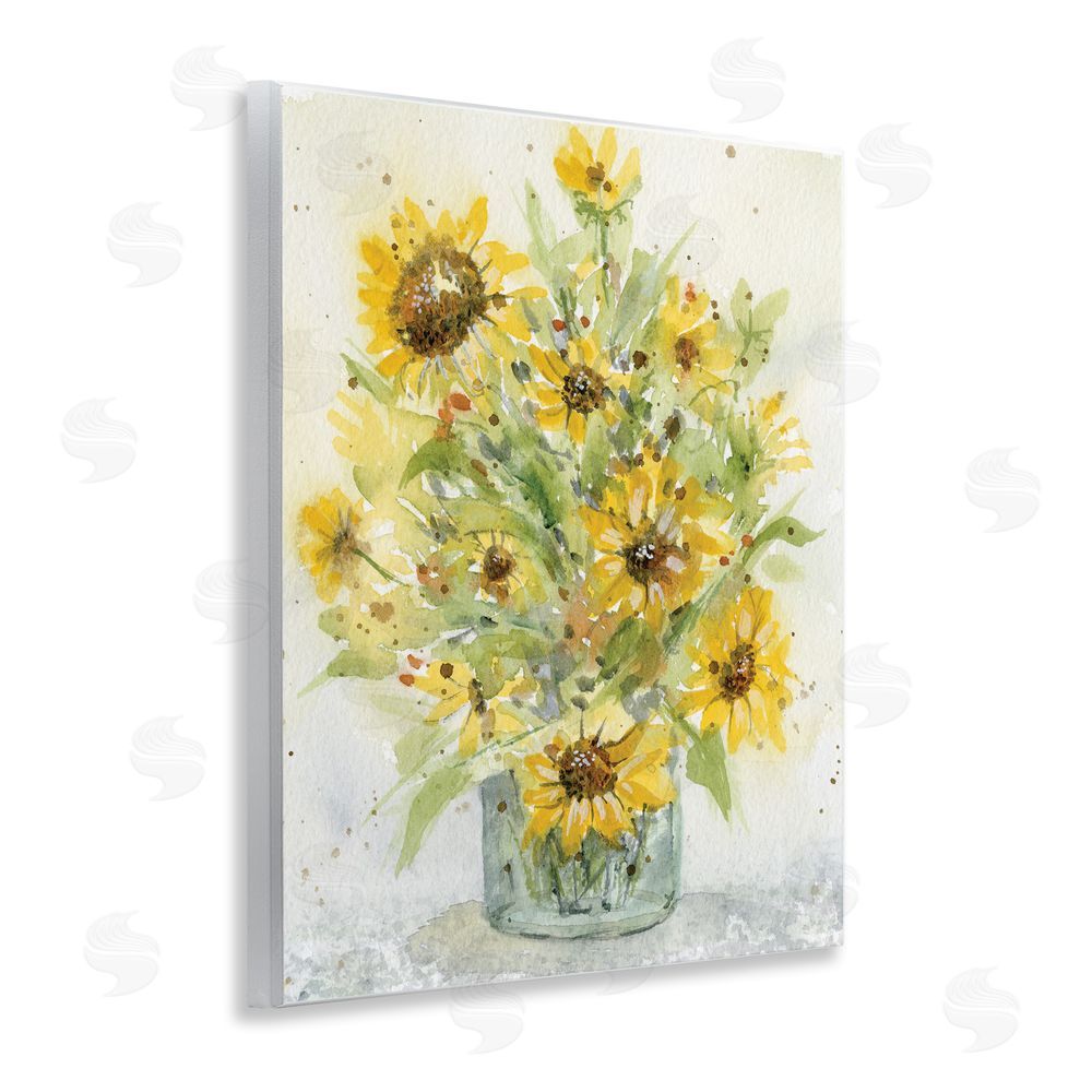 Patti Bishop Speckled Sun Flowers Vase Wall Plaque Art Print
