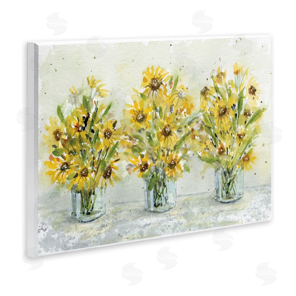 Patti Bishop Trio of Sunflower Vases Wall Plaque Art Print