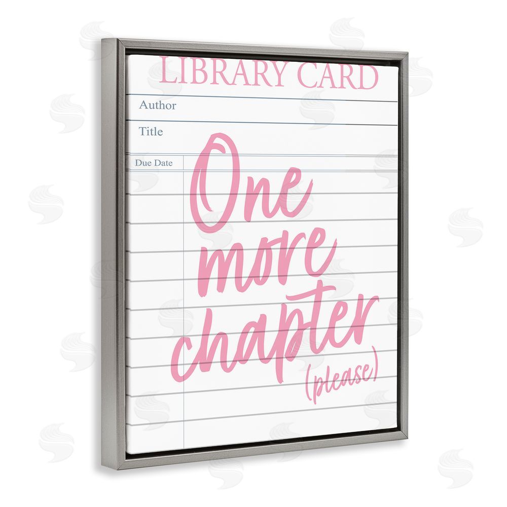 Emily Dumas One More Chapter Please Gray Floating Frame Canvas Wall Art Print