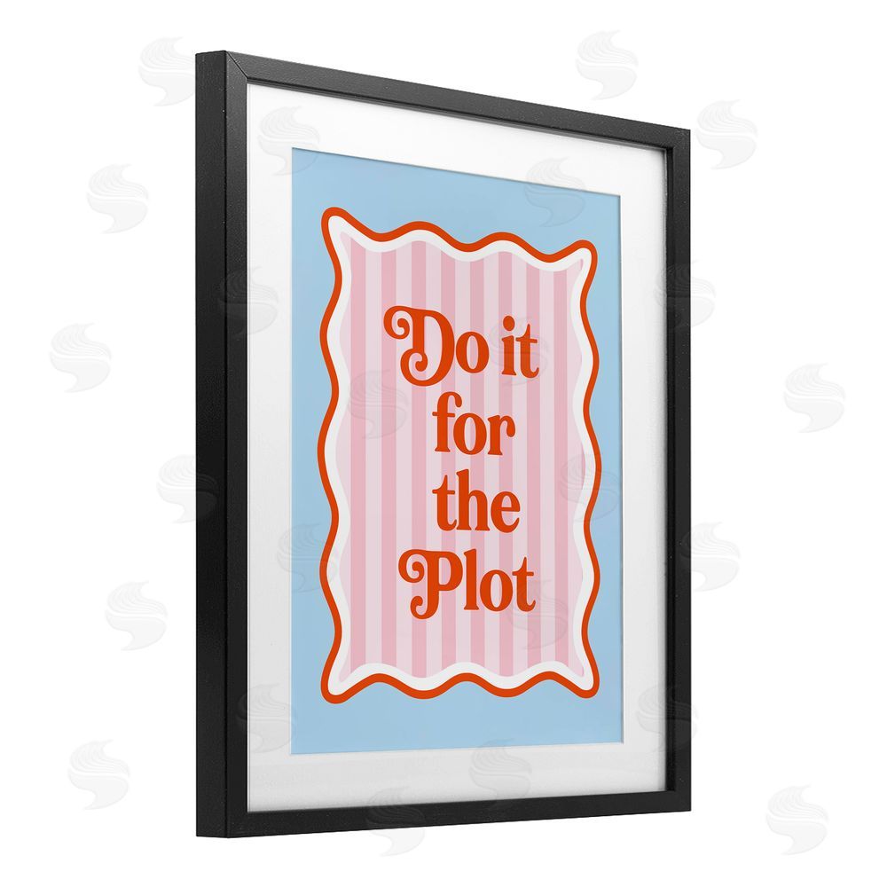 Emily Dumas Do It For The Plot Black Framed Print Under Glass with White Mat Wall Art