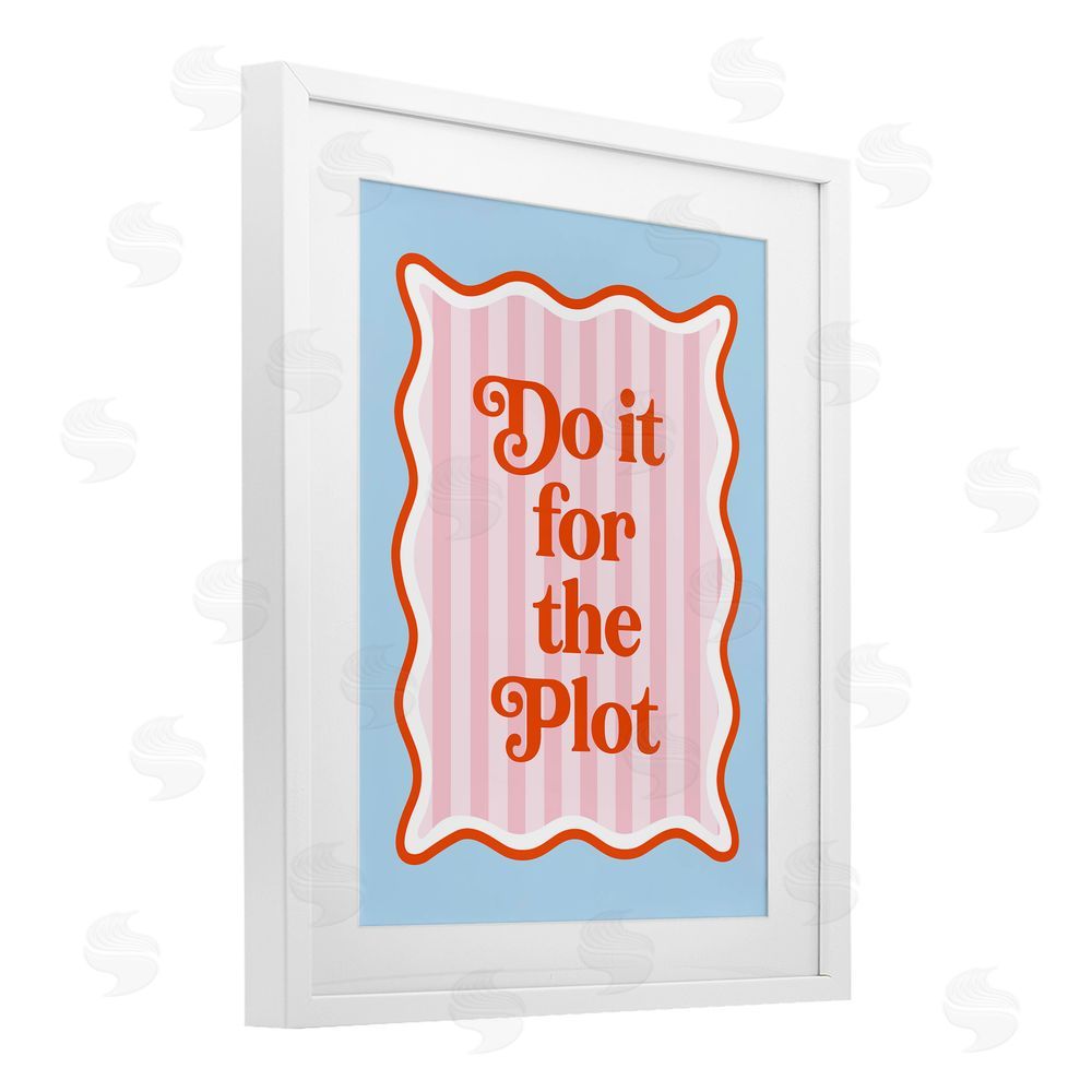 Emily Dumas Do It For The Plot White Framed Print Under Glass with Mat Wall Art