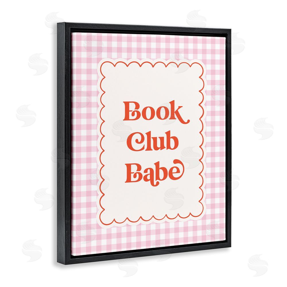 Nadia Hassan Book Club Babe Gingham Black Floating Frame Canvas Wall Art Print