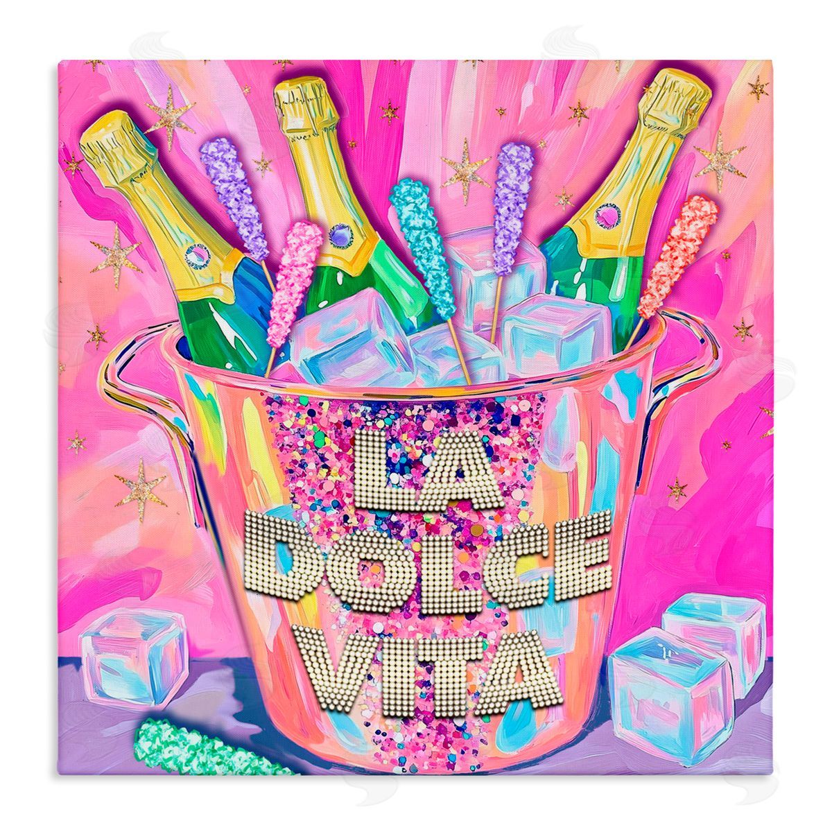 Jess Stempel La Dolce Vita Champagne Canvas Wall Art Print