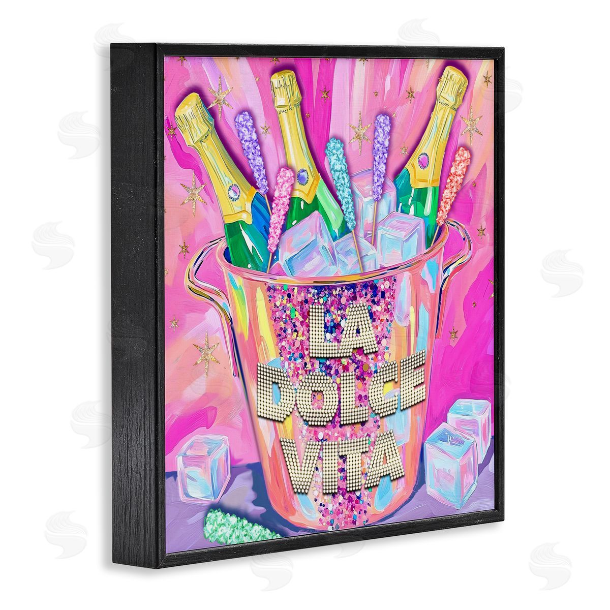 Jess Stempel La Dolce Vita Champagne Black Framed Giclee Wall Art Print