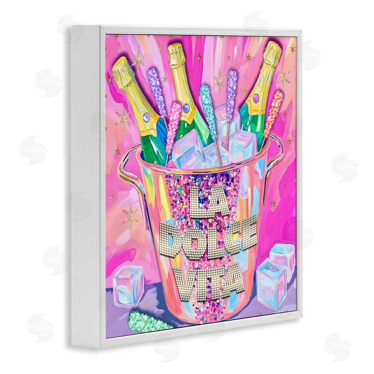 Jess Stempel La Dolce Vita Champagne White Framed Giclee Wall Art Print