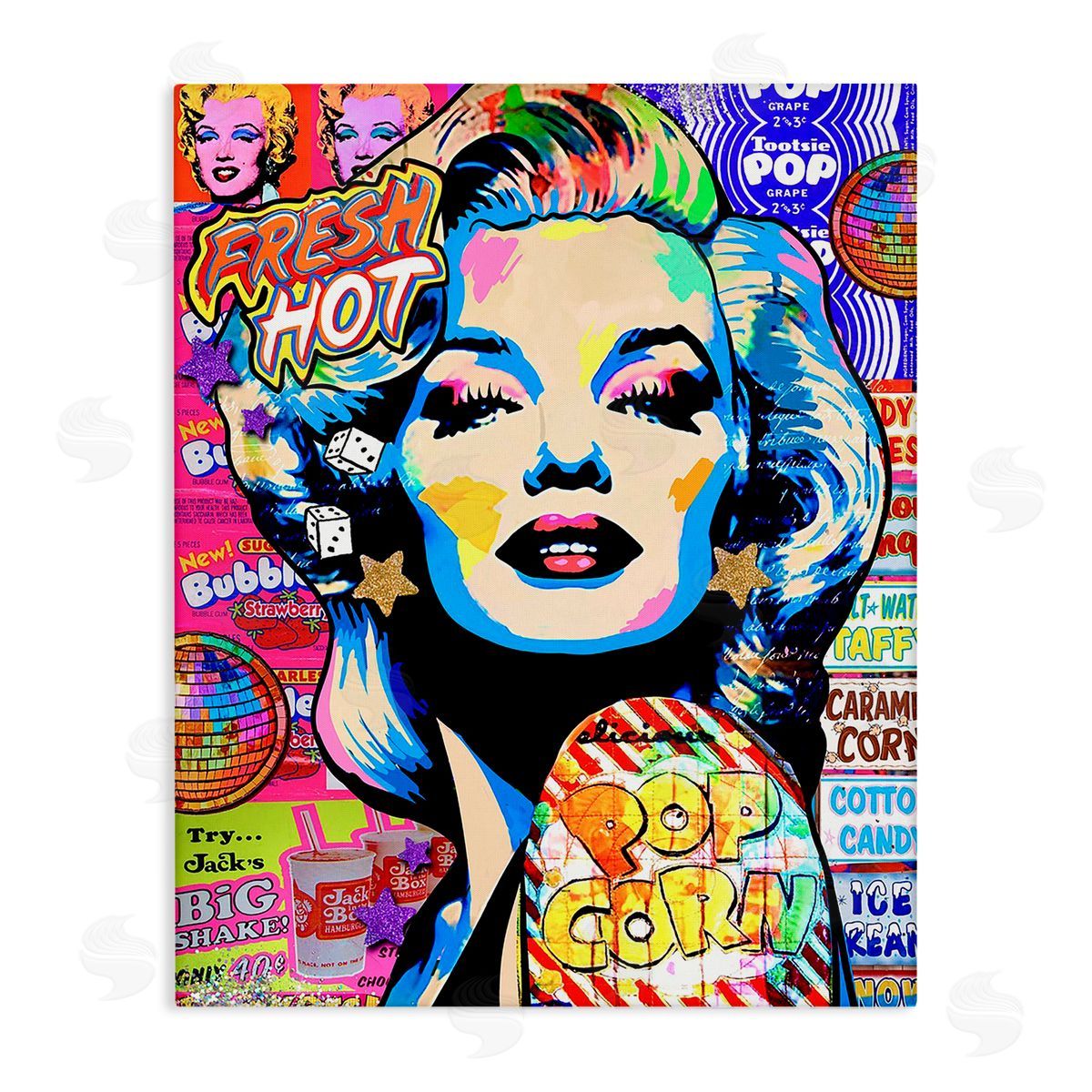 Jess Stempel Marilyn Candy Pop Style Canvas Wall Art Print