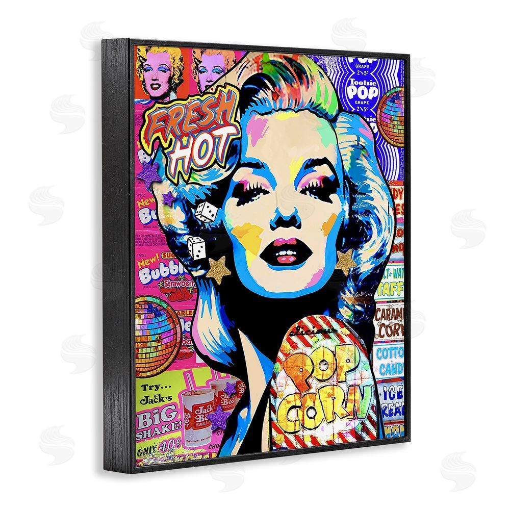 Jess Stempel Marilyn Candy Pop Style Black Framed Giclee Wall Art Print