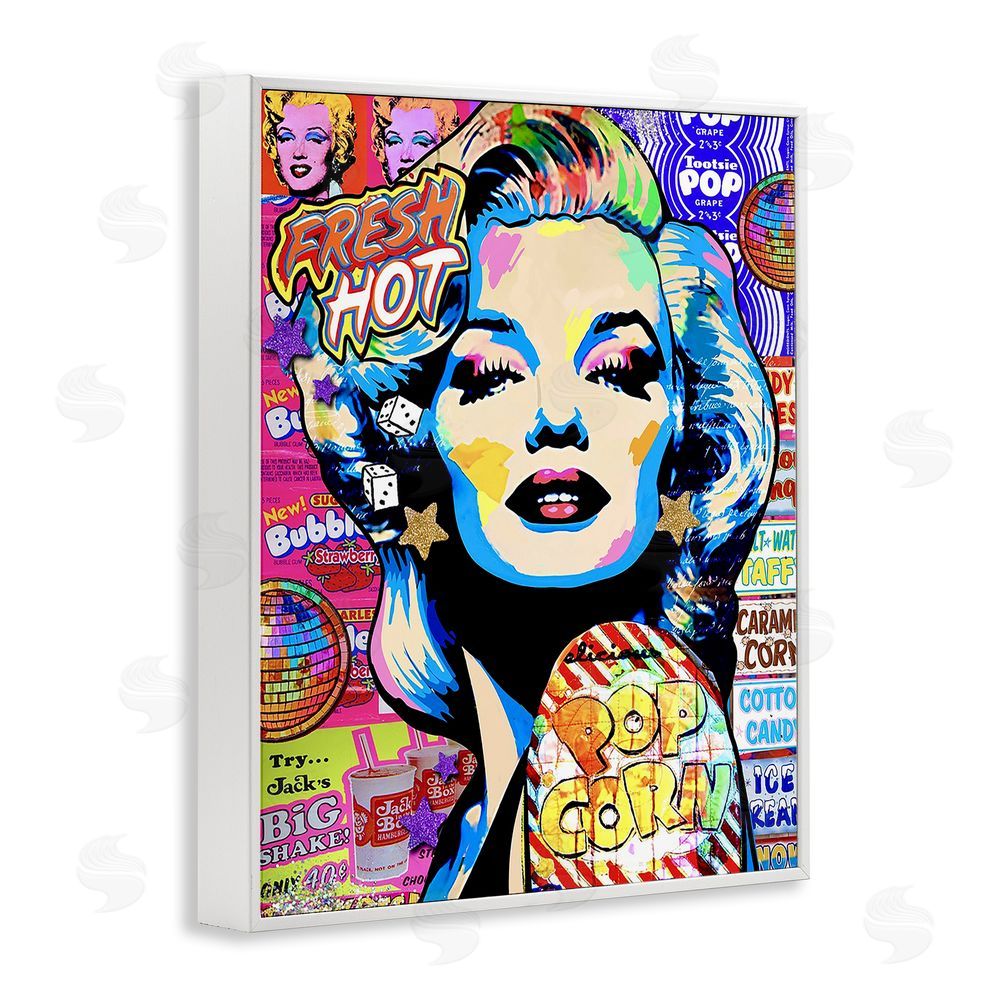 Jess Stempel Marilyn Candy Pop Style White Framed Giclee Wall Art Print