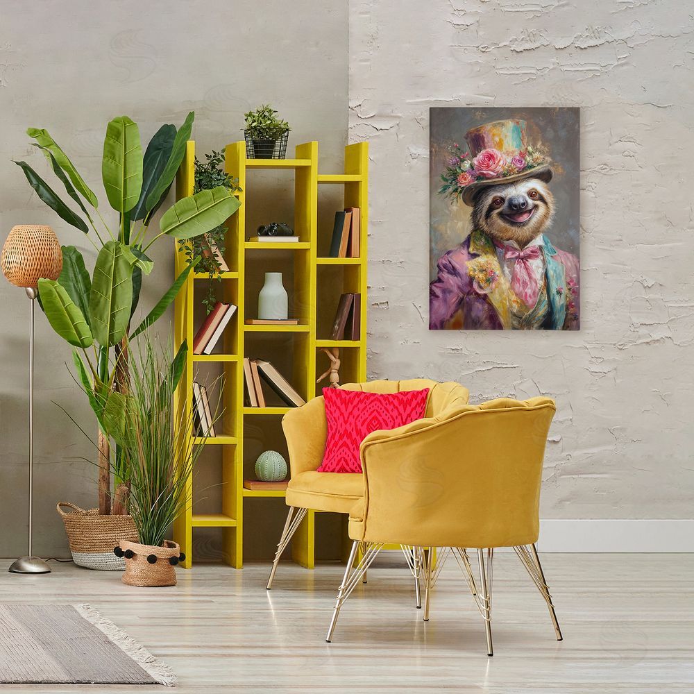 Wumples Victorian Sloth Portrait Canvas Art on Wall