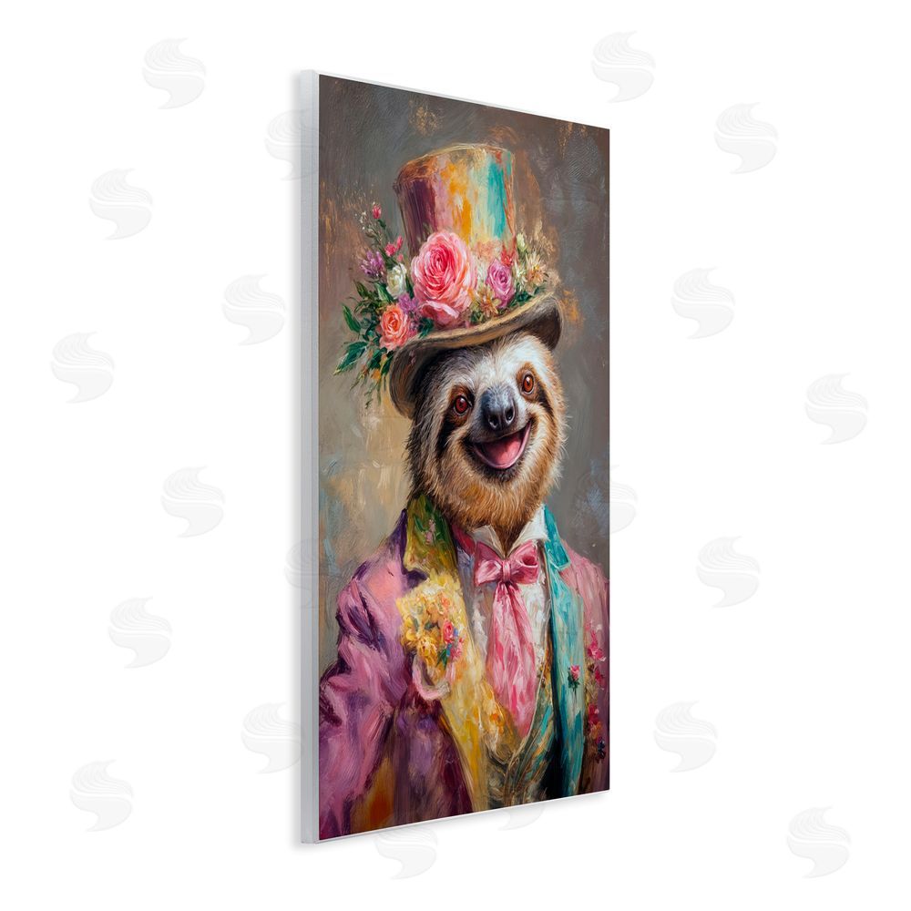 Wumples Victorian Sloth Portrait Wall Plaque Art Print