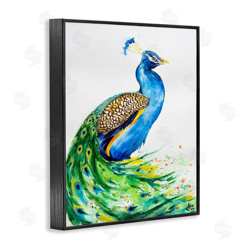 Marc Allante Aphrodite Peacock Portrait Black Framed Giclee Wall Art Print