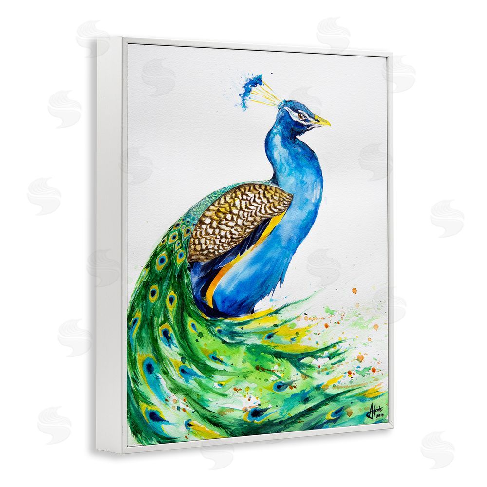 Marc Allante Aphrodite Peacock Portrait White Framed Giclee Wall Art Print
