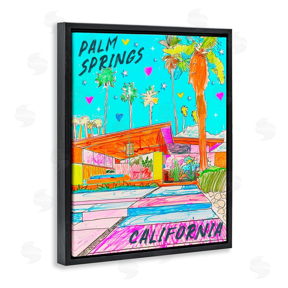 Jess Stempel Palm Springs Canyon Black Floating Frame Canvas Wall Art Print