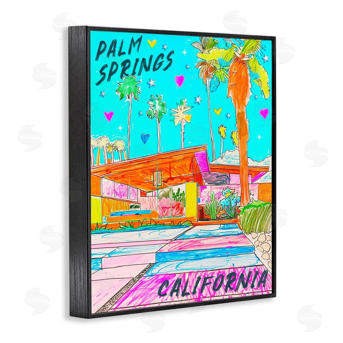 Jess Stempel Palm Springs Canyon Black Framed Giclee Wall Art Print