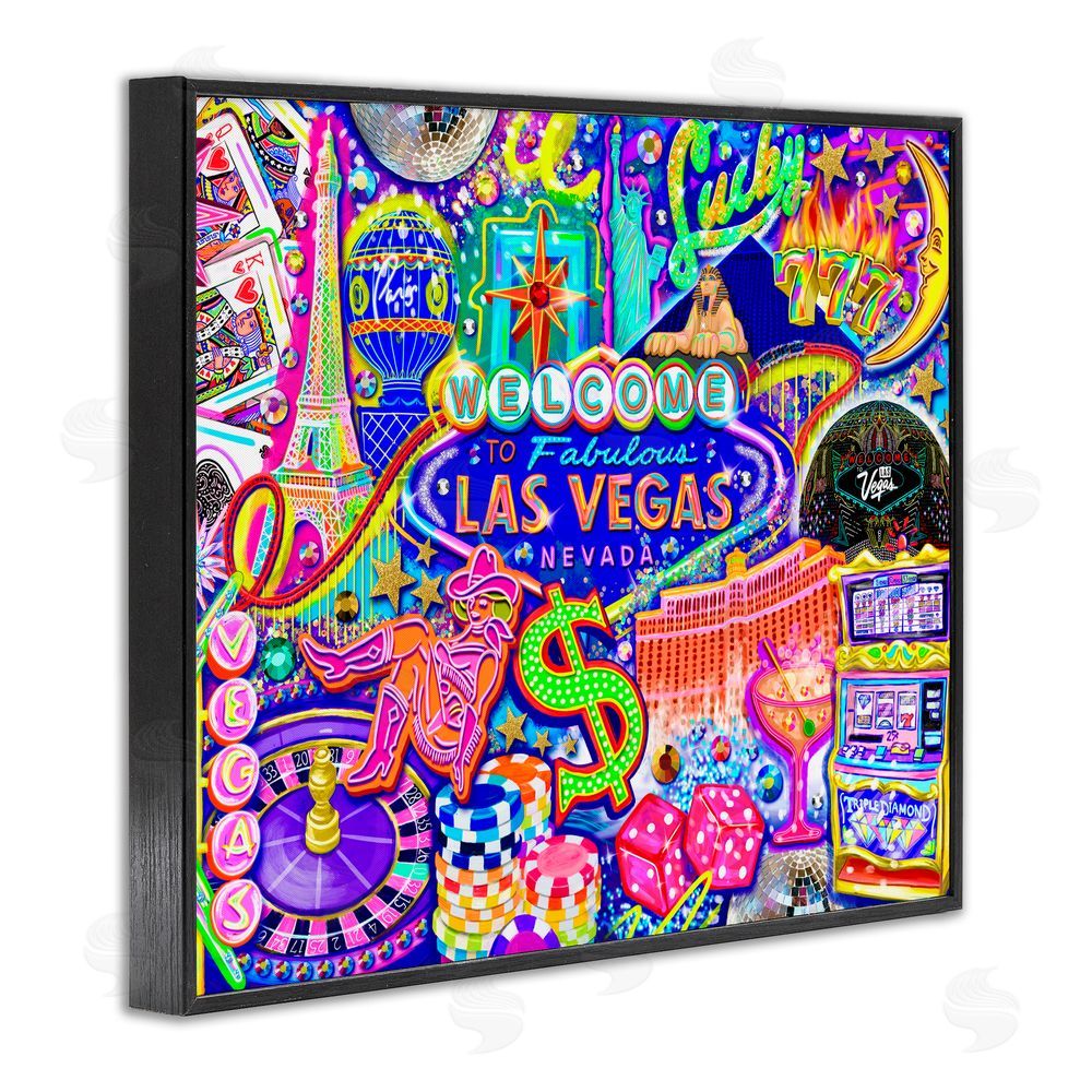 Jess Stempel Fabulous Las Vegas Fun Black Framed Giclee Wall Art Print