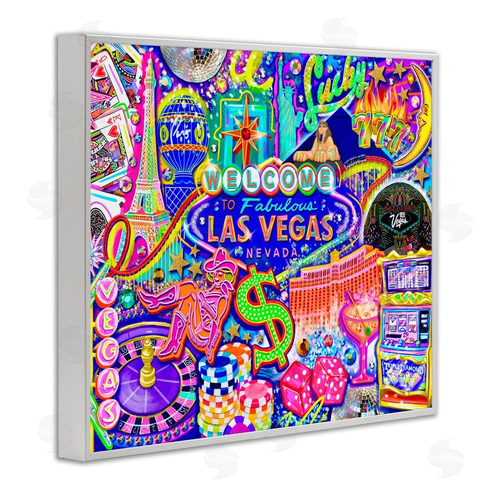 Jess Stempel Fabulous Las Vegas Fun White Framed Giclee Wall Art Print