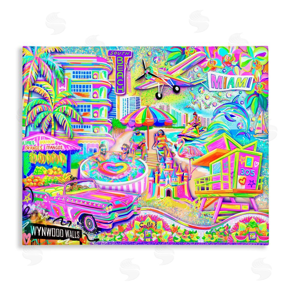 Jess Stempel Miami Fun Collage Canvas Wall Art Print