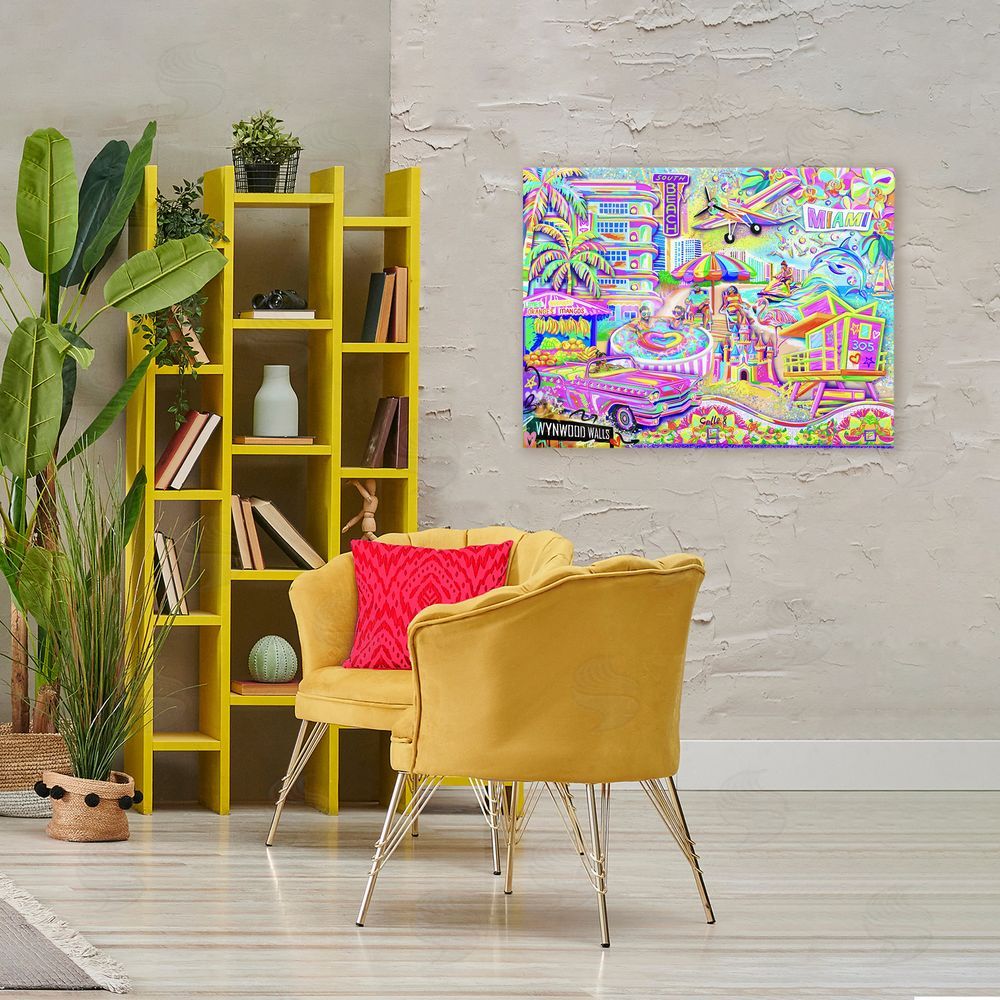 Jess Stempel Miami Fun Collage Canvas Art on Wall