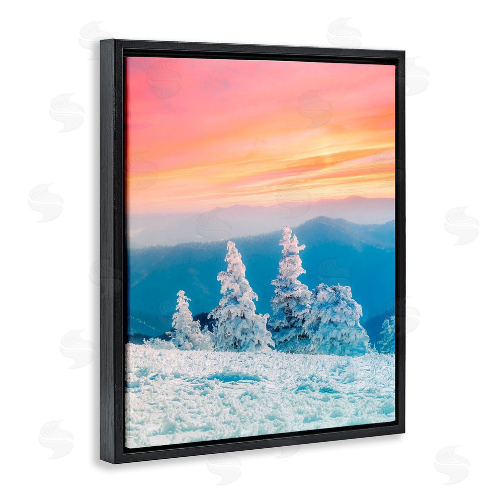 Jared Kreiss Fire And Ice Sunset Black Floating Frame Canvas Wall Art Print