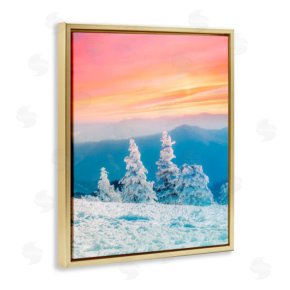 Jared Kreiss Fire And Ice Sunset Gold Floating Frame Canvas Wall Art Print