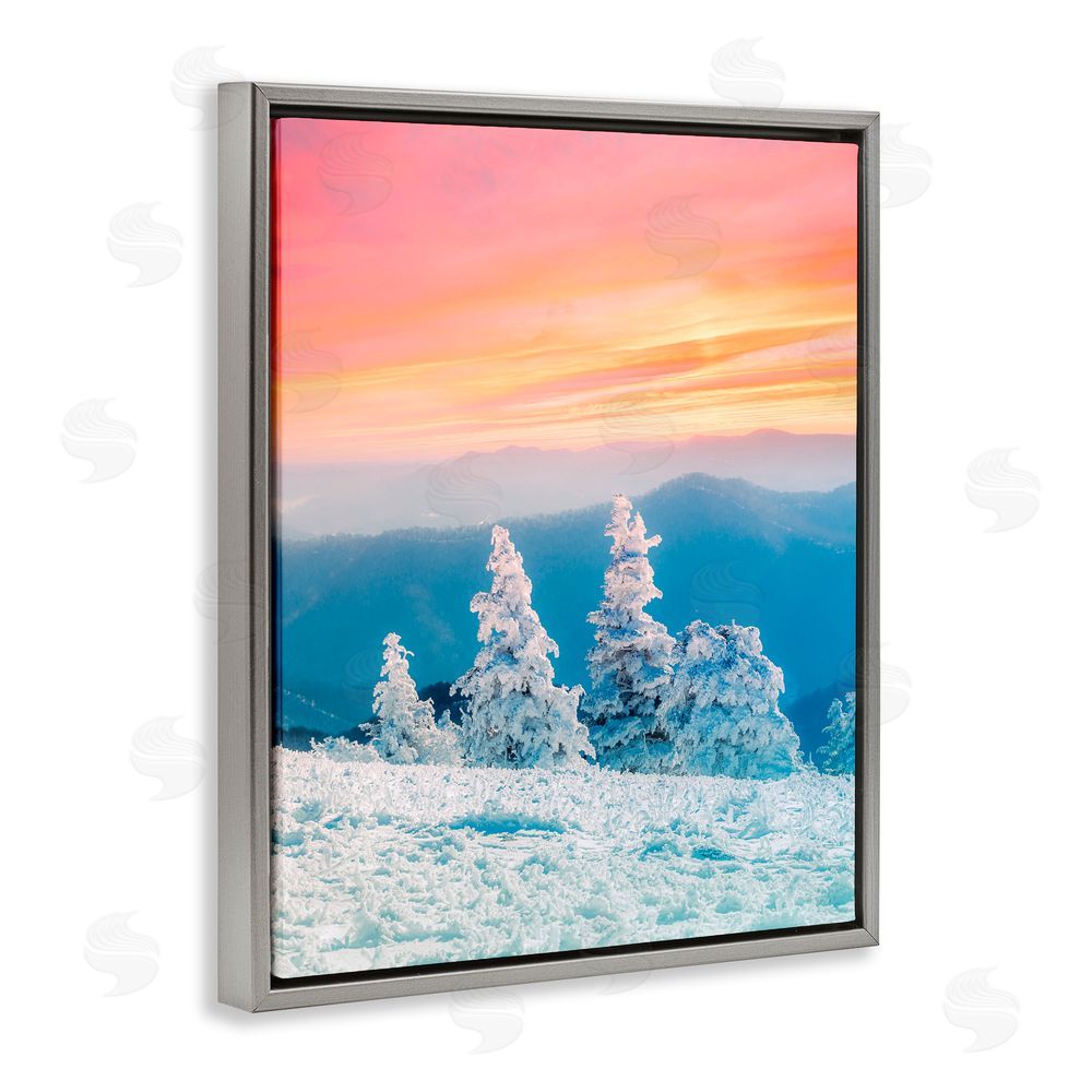 Jared Kreiss Fire And Ice Sunset Gray Floating Frame Canvas Wall Art Print