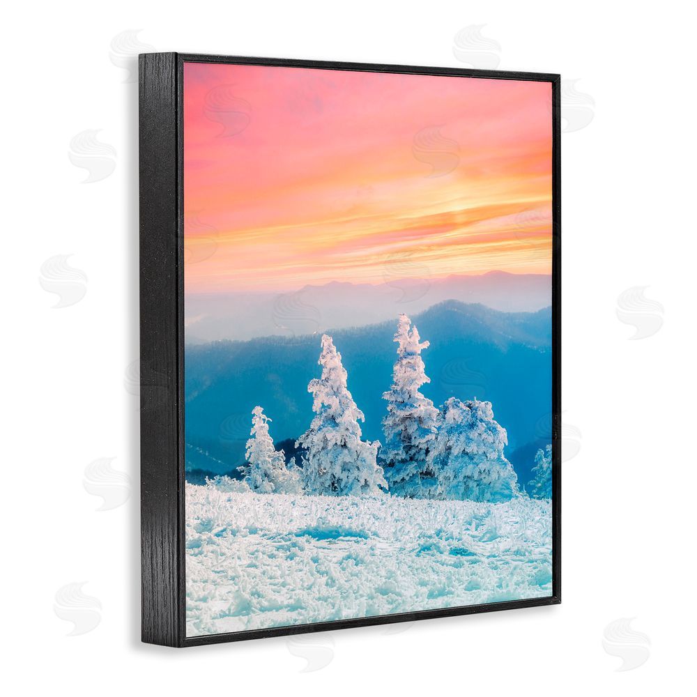 Jared Kreiss Fire And Ice Sunset Black Framed Giclee Wall Art Print
