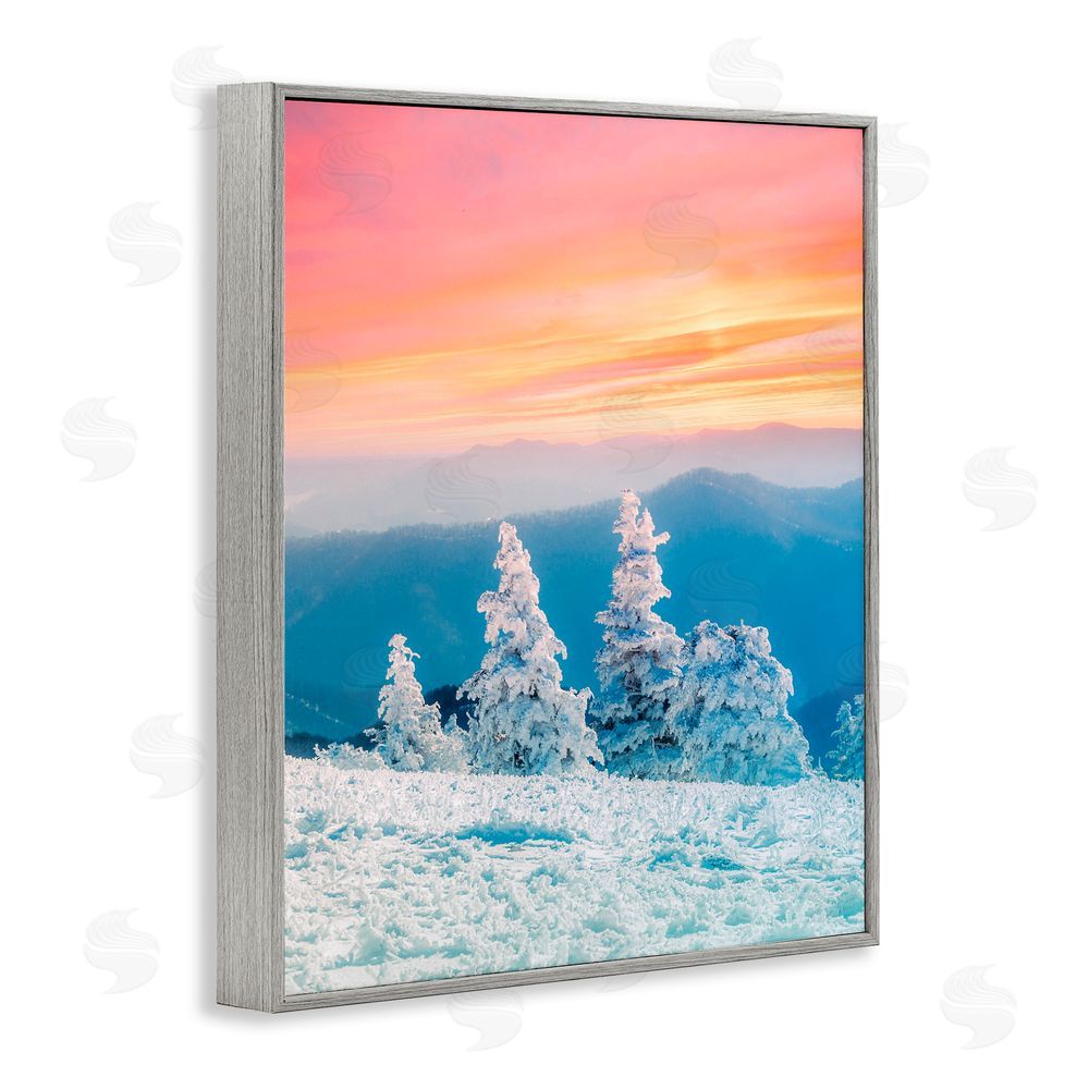 Jared Kreiss Fire And Ice Sunset Gray Framed Giclee Wall Art Print