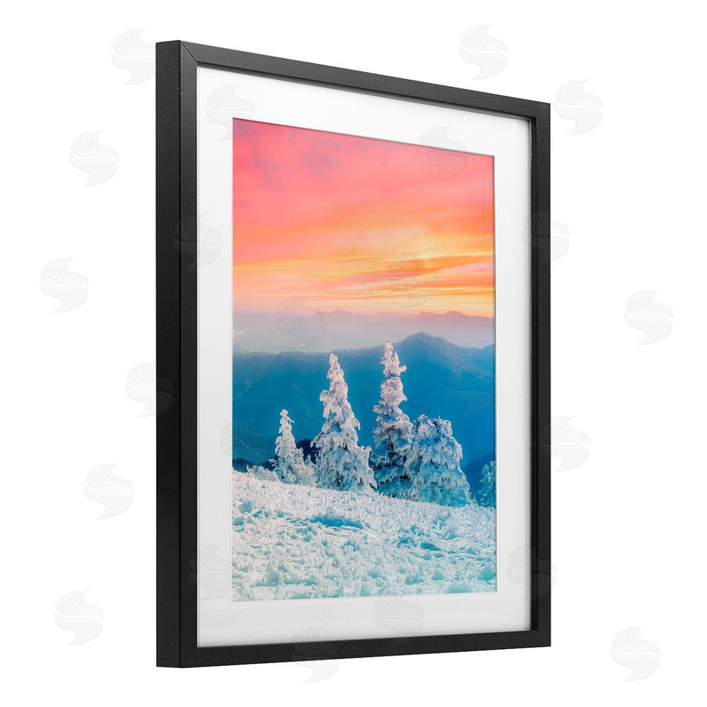 Jared Kreiss Fire And Ice Sunset Black Framed Print Under Glass with White Mat Wall Art