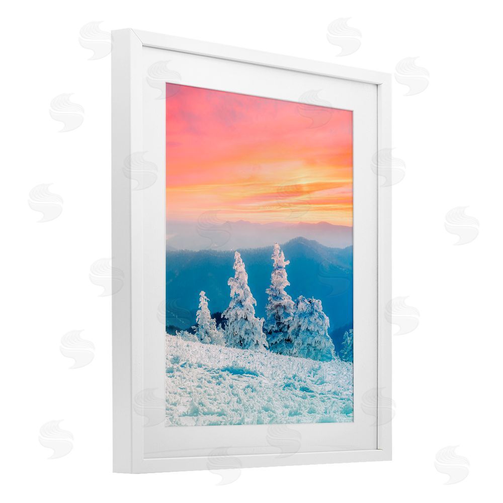 Jared Kreiss Fire And Ice Sunset White Framed Print Under Glass with Mat Wall Art