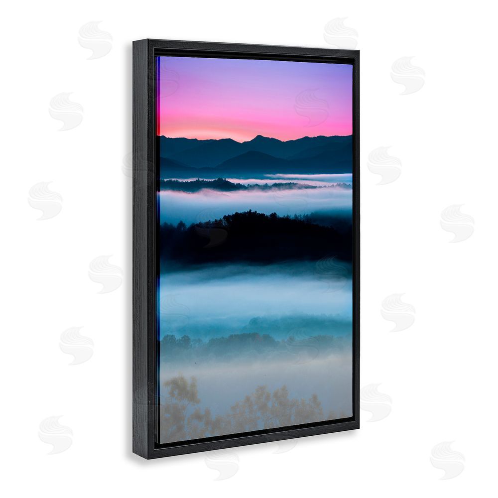 Jared Kreiss Smoky Mountain Fog Black Floating Frame Canvas Wall Art Print