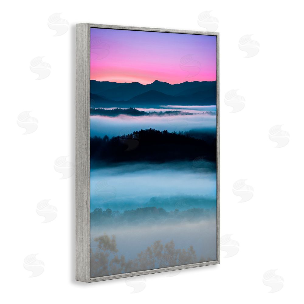 Jared Kreiss Smoky Mountain Fog Gray Framed Giclee Wall Art Print