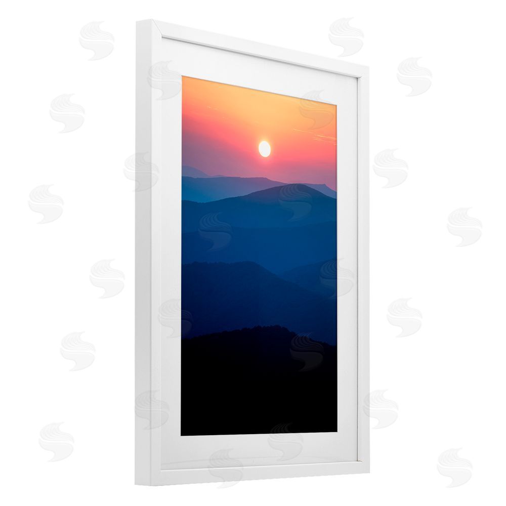 Jared Kreiss Tennessee Mornings Sunrise White Framed Print Under Glass with Mat Wall Art