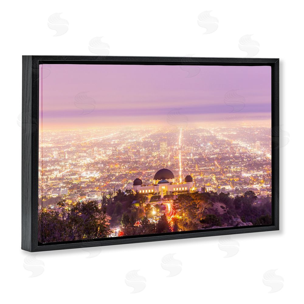 Jeff Poe Photography Griffith Park Scenic Overview Black Floating Frame Canvas Wall Art Print