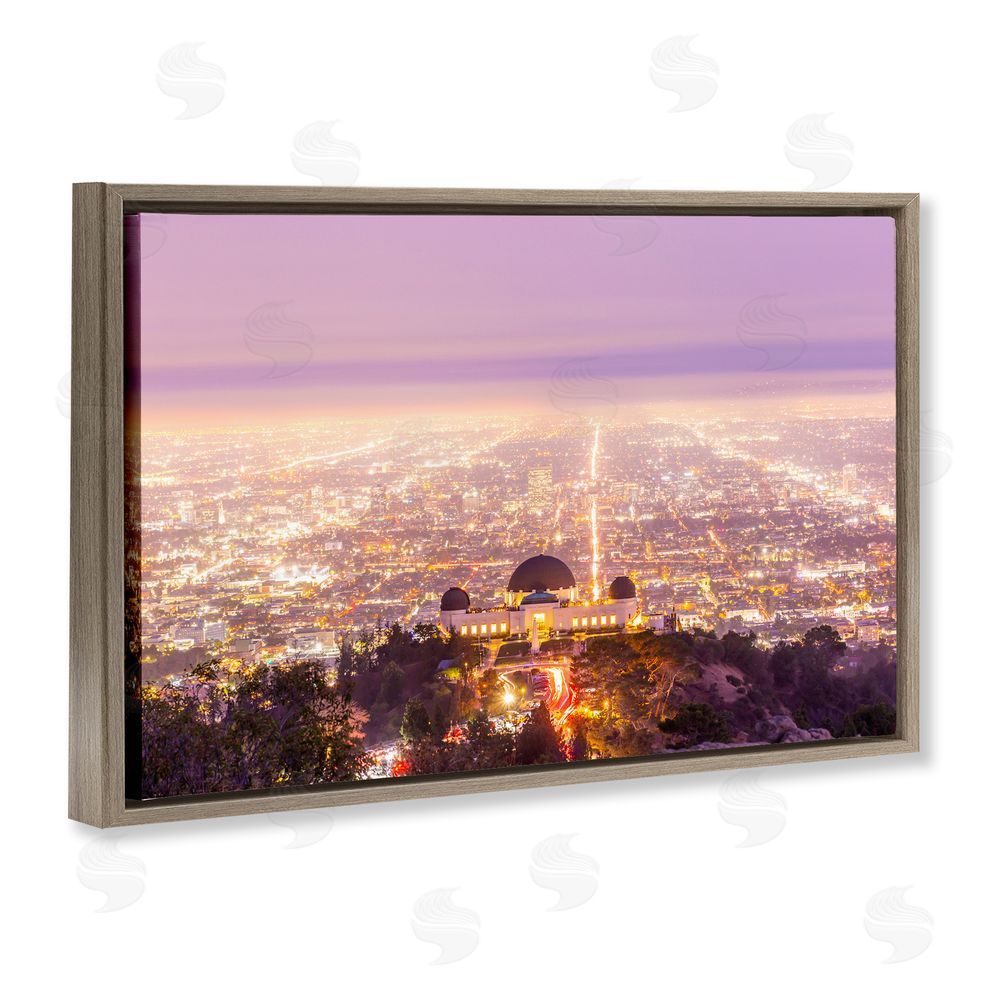 Jeff Poe Photography Griffith Park Scenic Overview Brown Floating Frame Canvas Wall Art Print