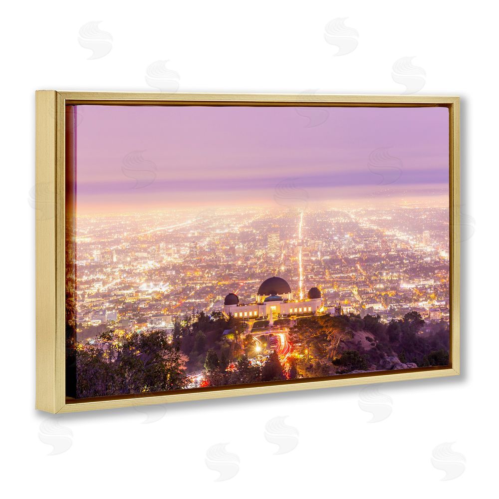 Jeff Poe Photography Griffith Park Scenic Overview Gold Floating Frame Canvas Wall Art Print