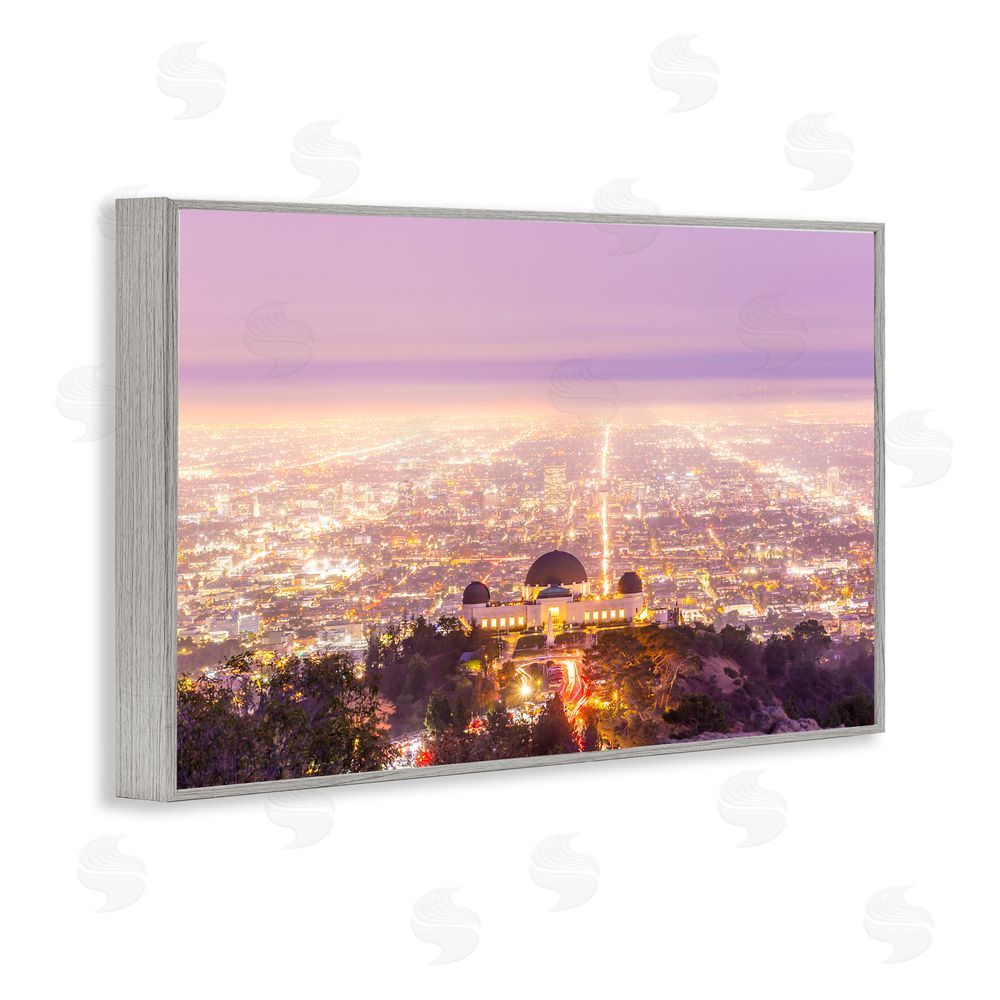 Jeff Poe Photography Griffith Park Scenic Overview Gray Framed Giclee Wall Art Print