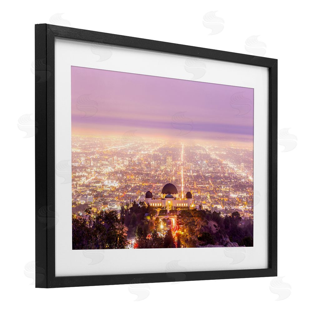 Jeff Poe Photography Griffith Park Scenic Overview Black Framed Print Under Glass with White Mat Wall Art