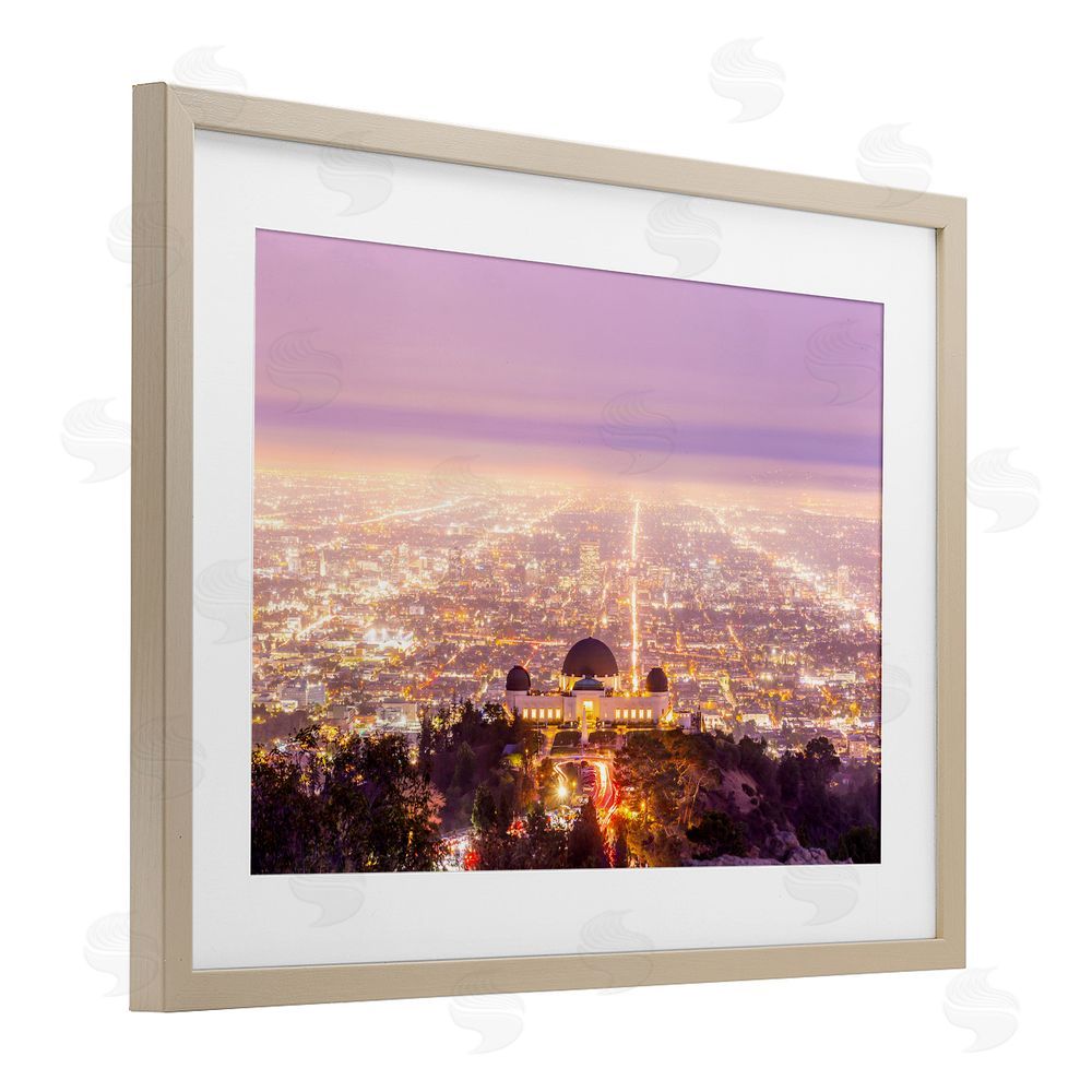 Jeff Poe Photography Griffith Park Scenic Overview Birch Framed Print Under Glass with White Mat Wall Art
