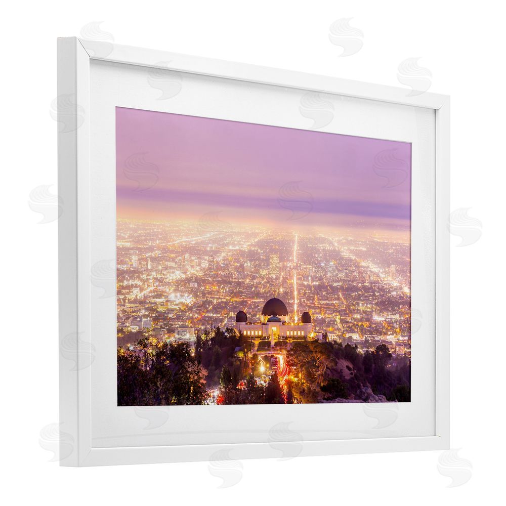 Jeff Poe Photography Griffith Park Scenic Overview White Framed Print Under Glass with Mat Wall Art