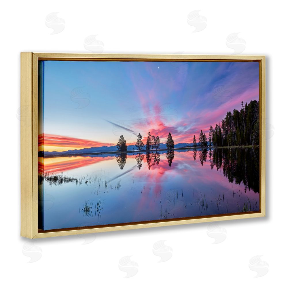 Jon Evan Gull Point At Sunrise Gold Floating Frame Canvas Wall Art Print