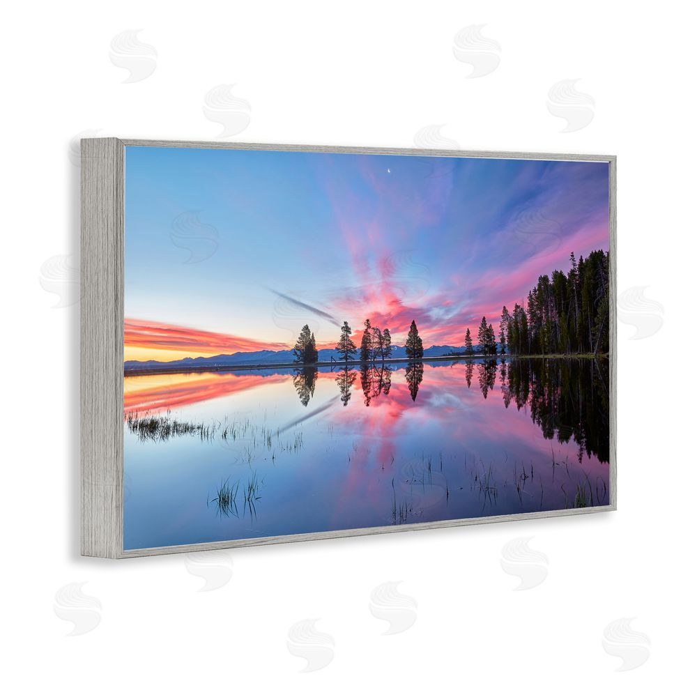Jon Evan Gull Point At Sunrise Gray Framed Giclee Wall Art Print