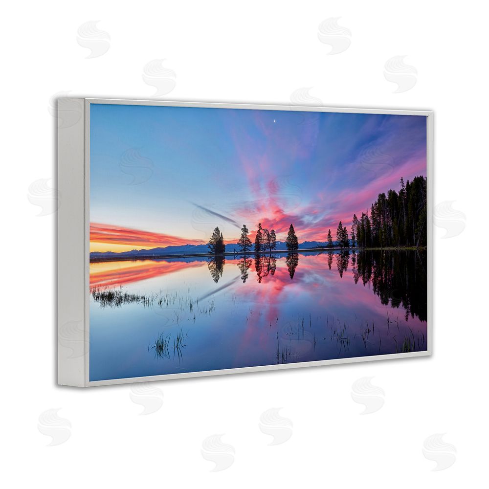 Jon Evan Gull Point At Sunrise White Framed Giclee Wall Art Print