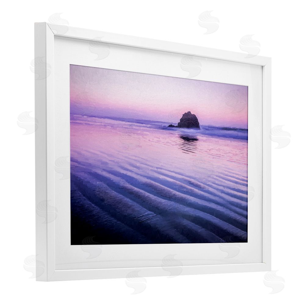 Jon Evan Tranquil And Still Waters White Framed Print Under Glass with Mat Wall Art