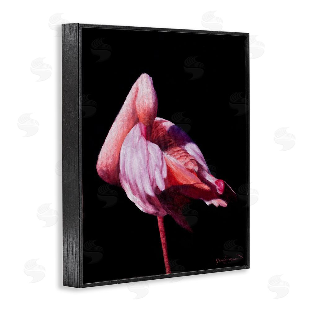 James Corwin Avian Contrast Flamingo Black Framed Giclee Wall Art Print