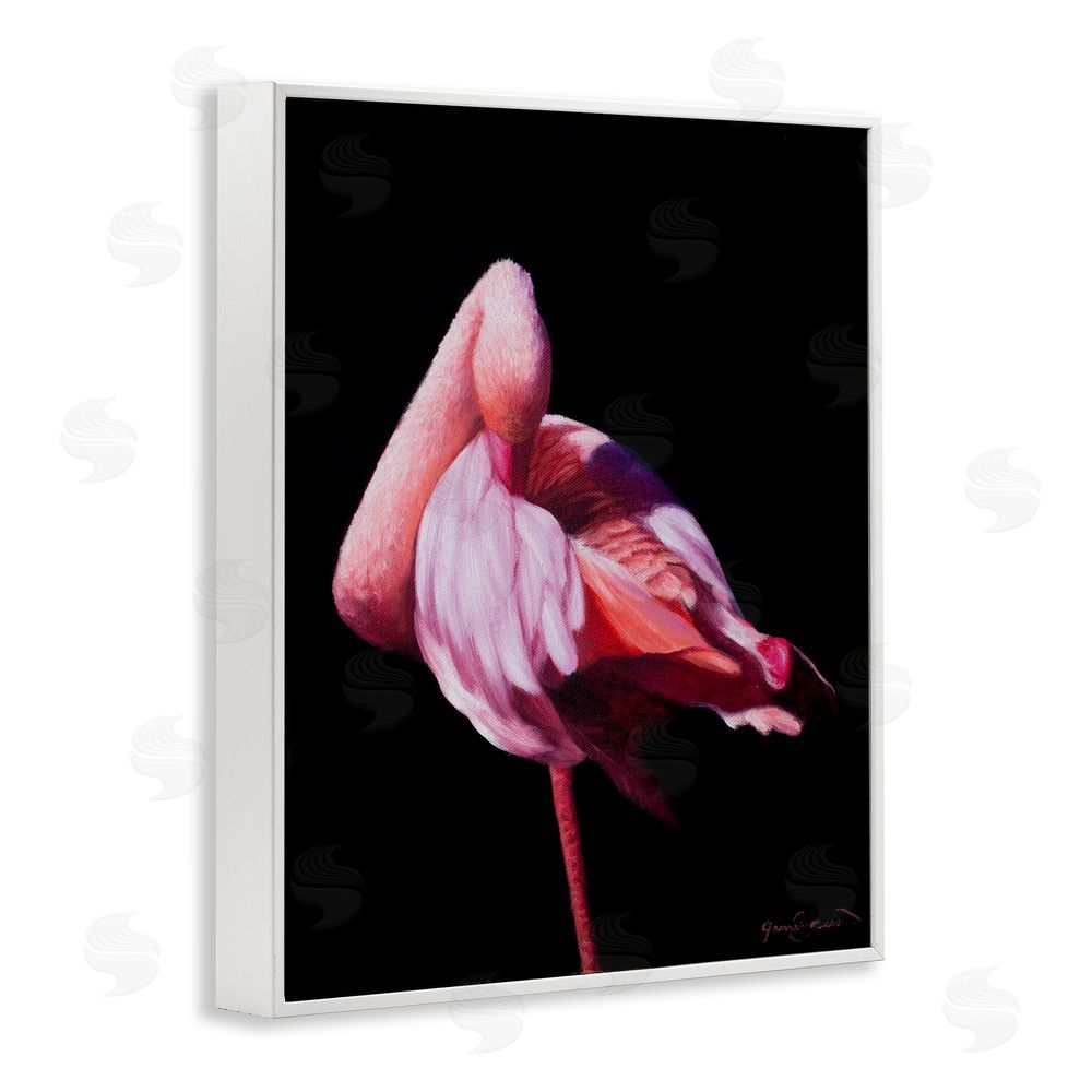 James Corwin Avian Contrast Flamingo White Framed Giclee Wall Art Print