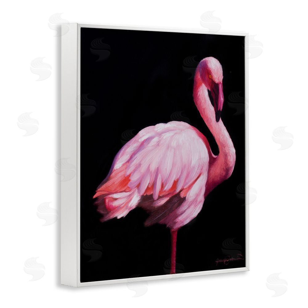 James Corwin Elegant & Exotic Flamingo White Framed Giclee Wall Art Print