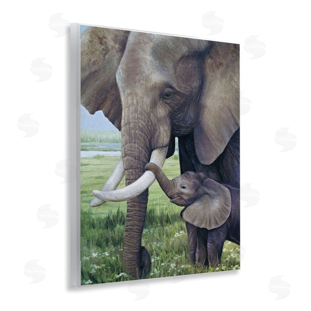 James Corwin Baby Elephant And Mother Wall Plaque Art Print