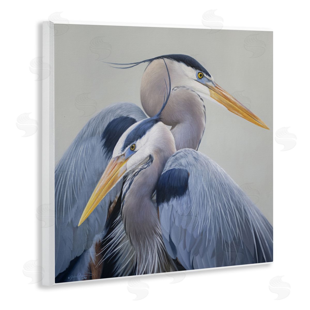James Corwin Elegant Heron Twins Wall Plaque Art Print